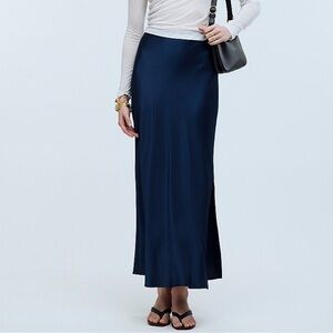 Madewell Satin Maxi Slip Skirt